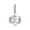 Charm colgante Corazón con Infinito resplandeciente Recubrimiento en Oro Rosa de 14k