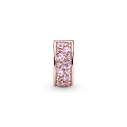 Charm Sujetador de pavé rosa Recubrimiento en Oro Rosa de 14k