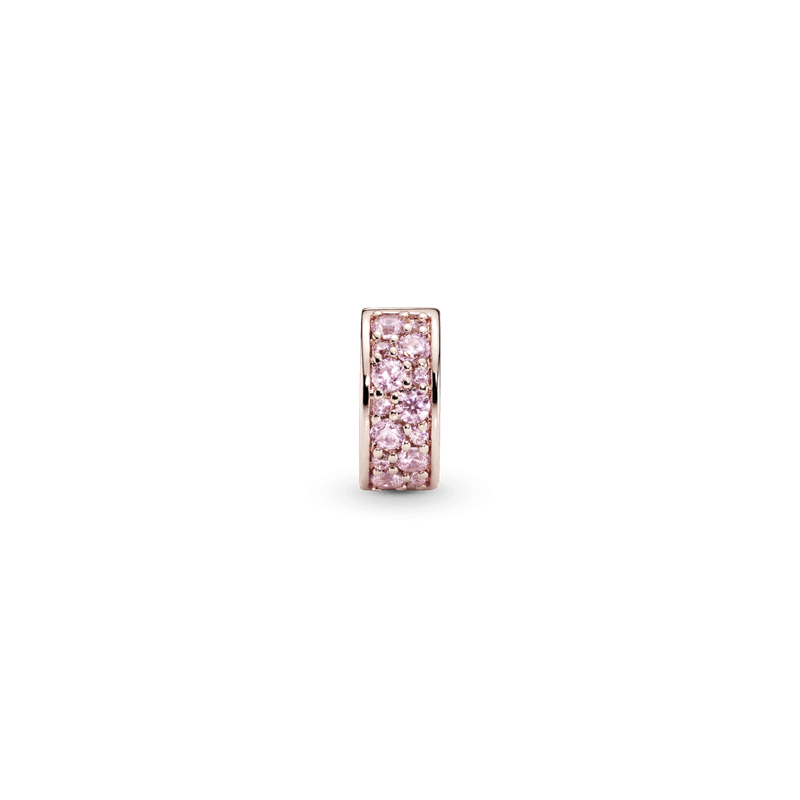 Charm Sujetador de pavé rosa Recubrimiento en Oro Rosa de 14k