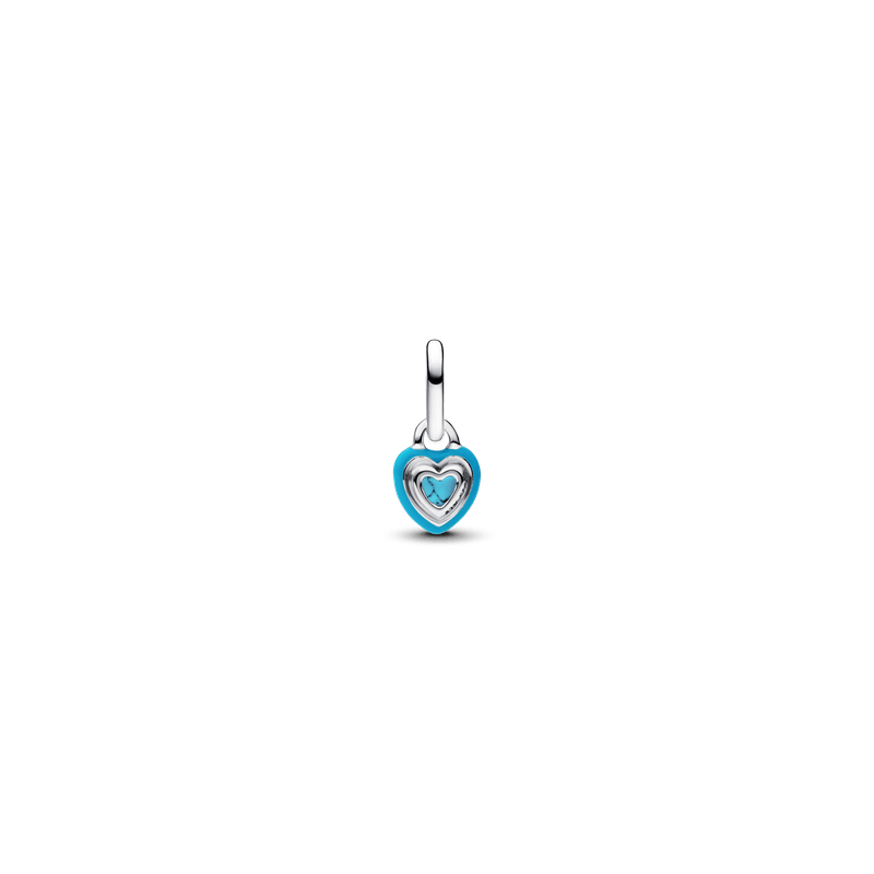 Mini Charm Colgante Corazón Color Turquesa