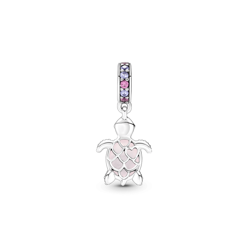 Charm colgante Tortuga de mar rosa de cristal Murano
