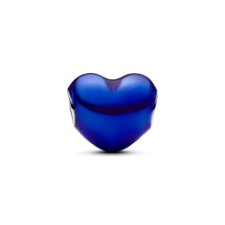 Charm Corazón Metálico Azul