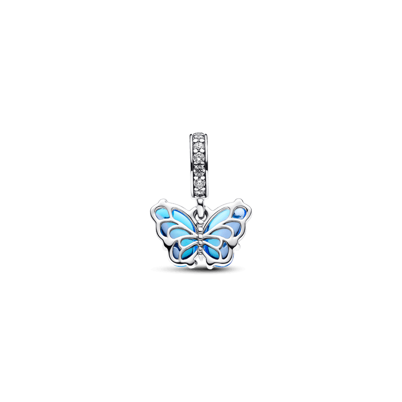 Charm Colgante Mariposa de Cristal Murano azul Pandora Plata Esterlina