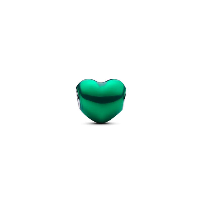 Charm Corazón Metálico Verde