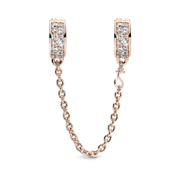 Cadena de seguridad Recubrimiento en Oro Rosa de 14k