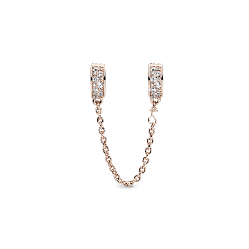 Cadena de seguridad Recubrimiento en Oro Rosa de 14k