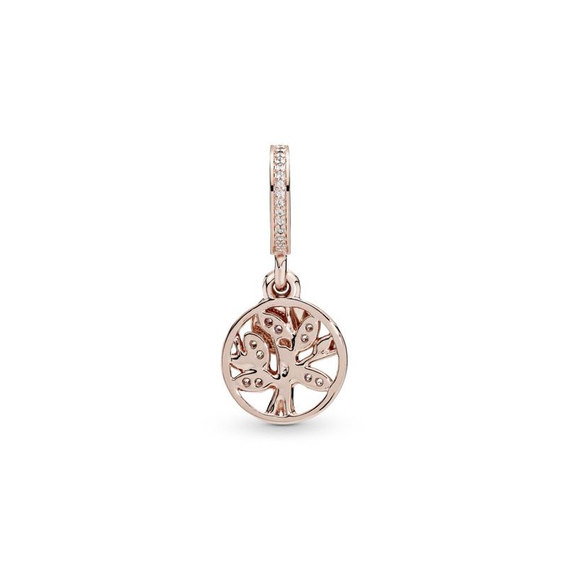 Charm Colgante Generaciones De Familia Recubrimiento en Oro Rosa de 14k