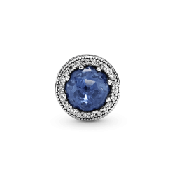 Charms Corazones radiantes con cristal azul de medianoche