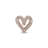 Charm resplandeciente Corazón de diseño libre Recubrimiento en Oro Rosa de 14k