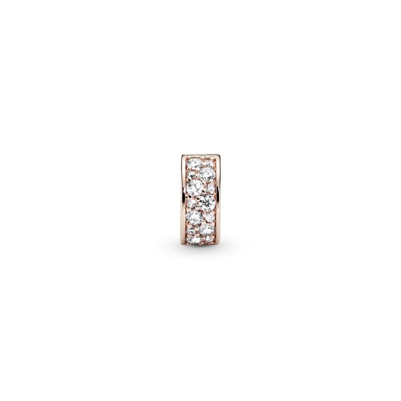 Charm Sujetador de pavé transparente Recubrimiento en Oro Rosa de 14k