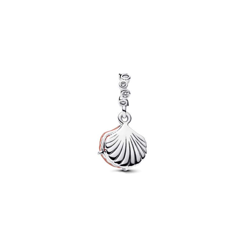 Charm Colgante Doble Concha Color Coral