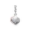 Charm Colgante Doble Concha Color Coral