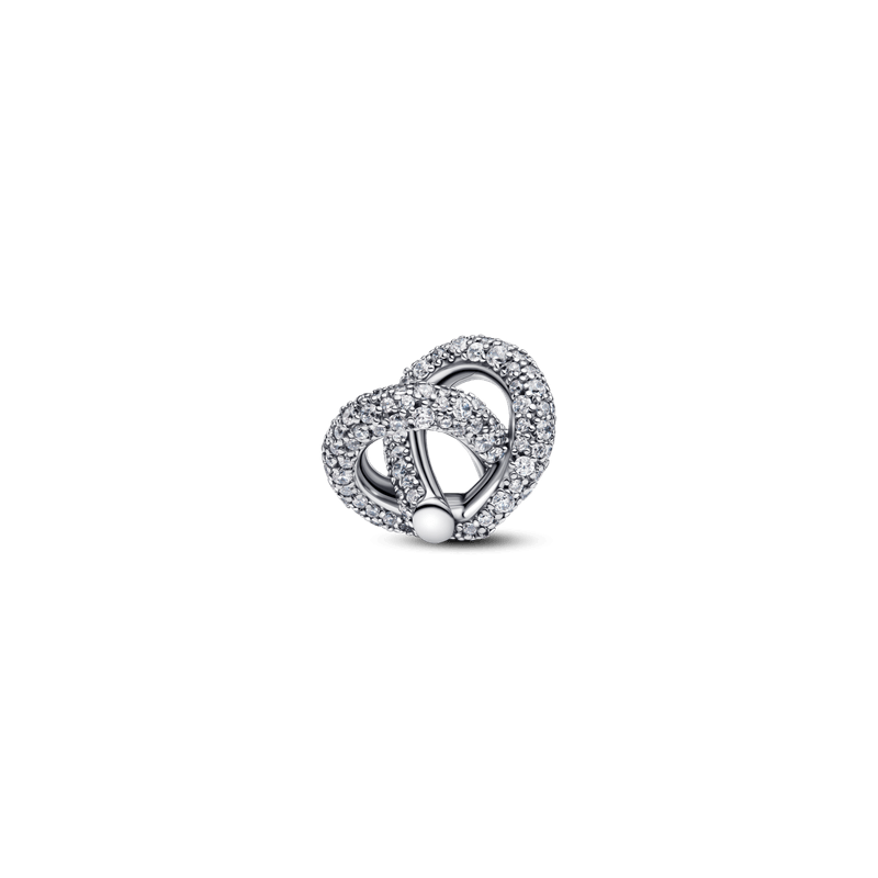 Charm Corazón Nudo Infinito y Pavé