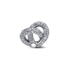 Charm Corazón Nudo Infinito y Pavé
