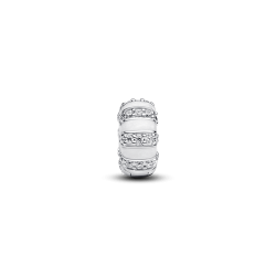 Charm de Clip Esmalte y Gemas Blanco