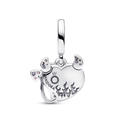 Charm colgante doble Corazón malvado