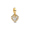 Charm Colgante Doble Corazón Brillante Dorado