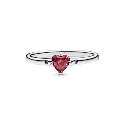 Anillo Corazón rojo reluciente