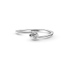 Anillo solitario Corazón inclinado transparente