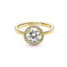 Anillo Halo Redondo Brillante Recubrimiento En Oro De 14K