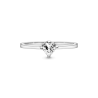 Anillo Solitario Corazón Transparente