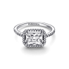 Anillo Halo rectangular reluciente