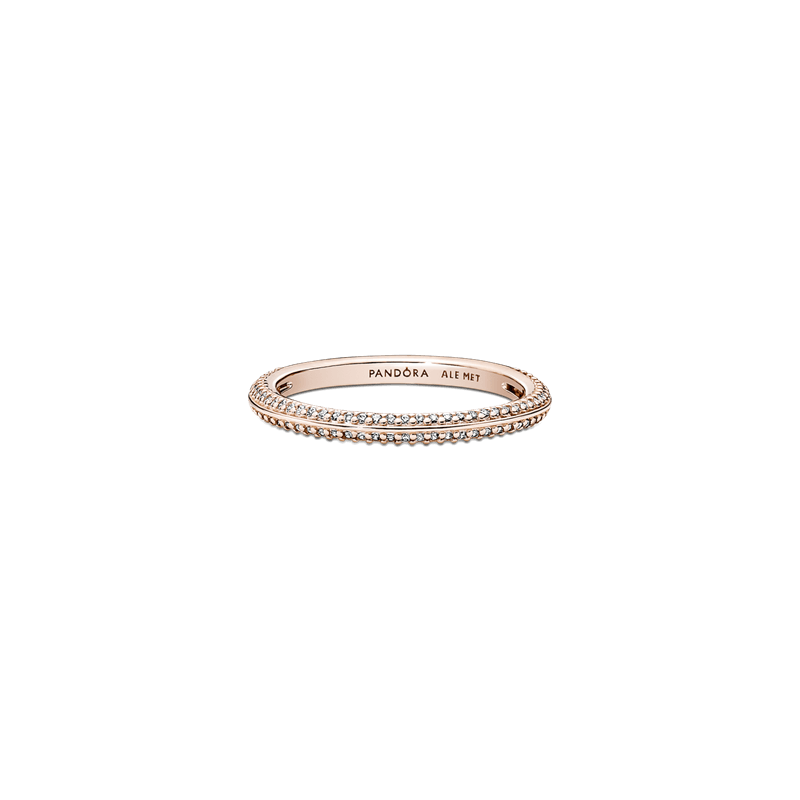 Anillo De Pavé Recubrimiento en Oro Rosa De 14K Pandora Me
