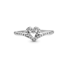 Anillo Hueso De Los Deseos Con Corazón Brillante
