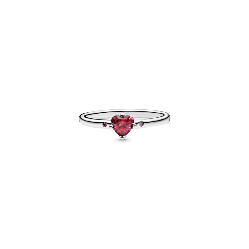 Anillo Corazón rojo reluciente