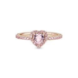 Anillo Con Un Recubrimiento En Oro Rosa De 14k Corazón Brillante Rosa Elevado