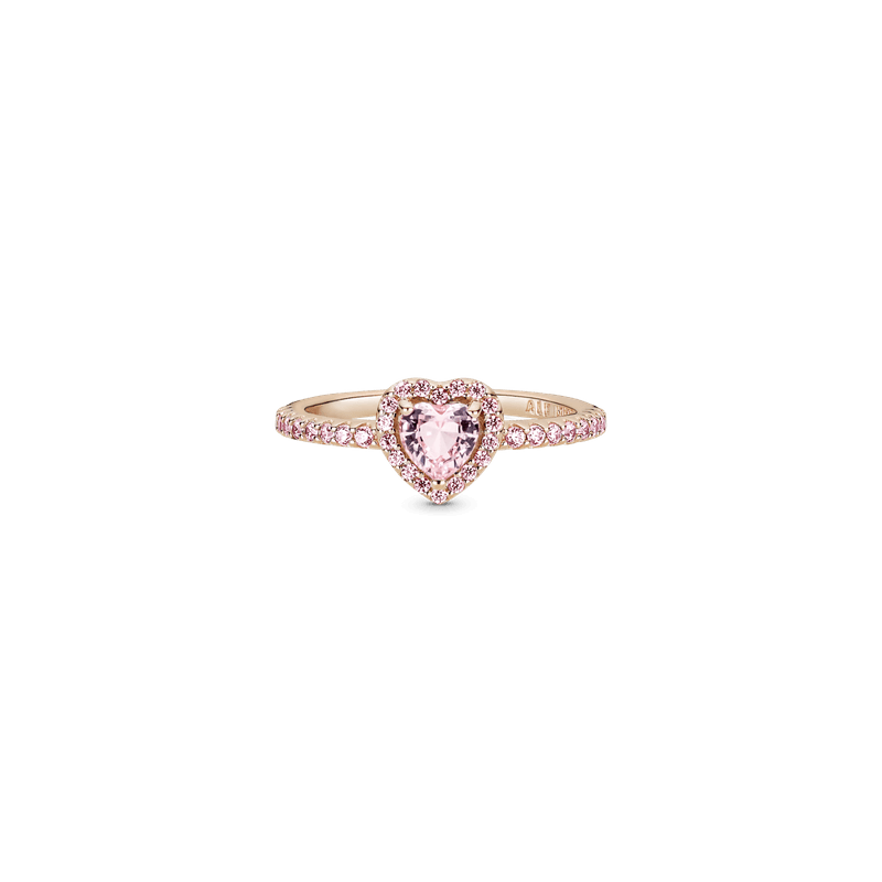 Anillo Con Un Recubrimiento En Oro Rosa De 14k Corazón Brillante Rosa Elevado
