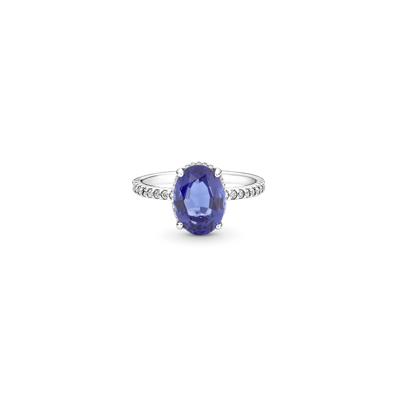 Anillo De Compromiso En Plata De Ley Halo Brillante