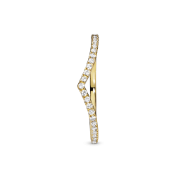 Anillo Hueso de los deseos deslumbrante Recubrimiento en Oro de 14k