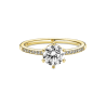 Anillo Solitario Corona Reluciente Transparente Recubrimiento en Oro de 14k