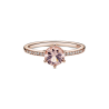 Anillo Solitario Corona Brillante Rosa Recubrimiento en Oro Rosa de 14k
