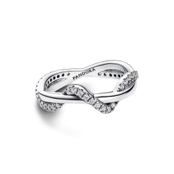 Anillo Ola Brillante Entrelazada