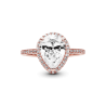 Anillo con halo brillante en forma de gota Recubrimiento en Oro Rosa de 14k