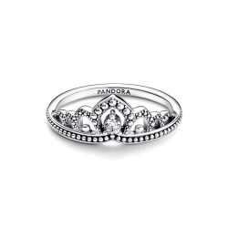 Anillo Tiara real con abalorios Pandora Plata Esterlina