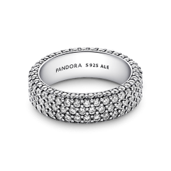 Anillo Hilera de pavé triple Pandora Timeless Pandora Plata Esterlina