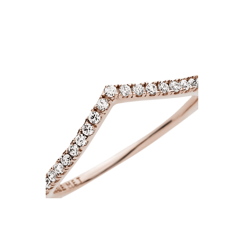 Anillo Deseos Brillantes Recubrimiento en Oro Rosa de 14k