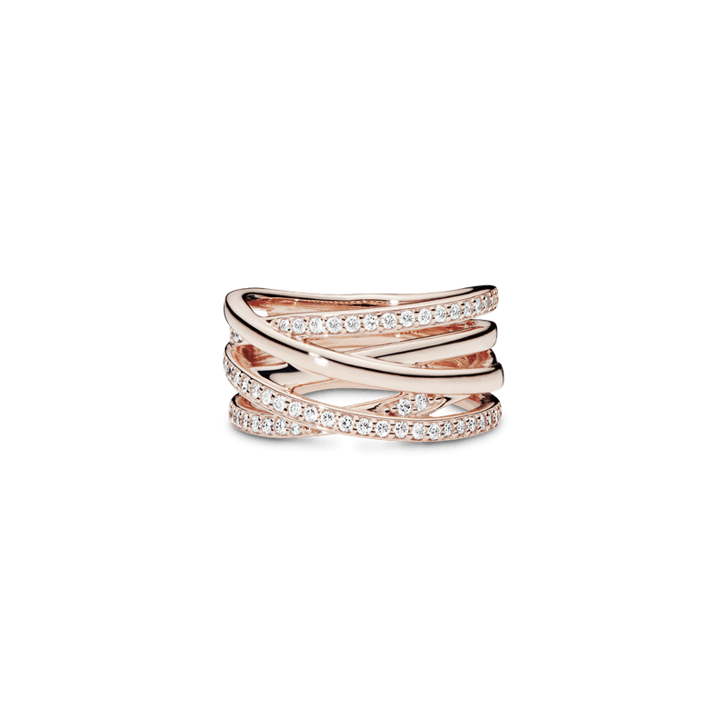 Anillo Entrelazado Cz Clara Recubrimiento en Oro Rosa de 14k