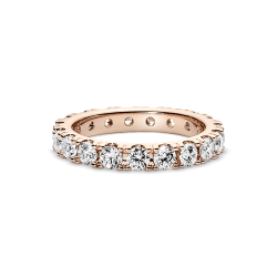 Anillo En Plata De Ley Eternity Brillante Recubrimiento en Oro Rosa 14k