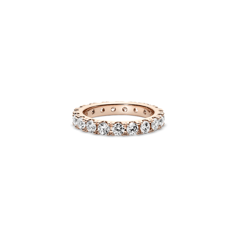 Anillo En Plata De Ley Eternity Brillante Recubrimiento en Oro Rosa 14k