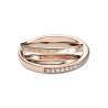Anillo de banda triple cruzado Recubrimiento en Oro Rosa de 14k