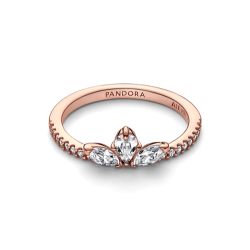 Anillo Racimo herbario reluciente Recubrimiento en Oro Rosa de 14k