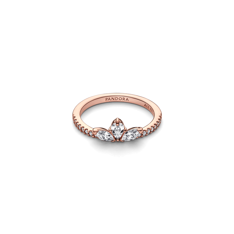 Anillo Racimo herbario reluciente Recubrimiento en Oro Rosa de 14k