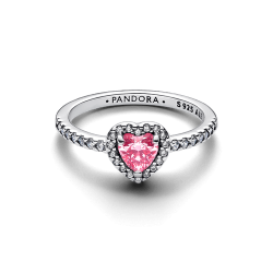 Anillo Corazón Rosa Elevado