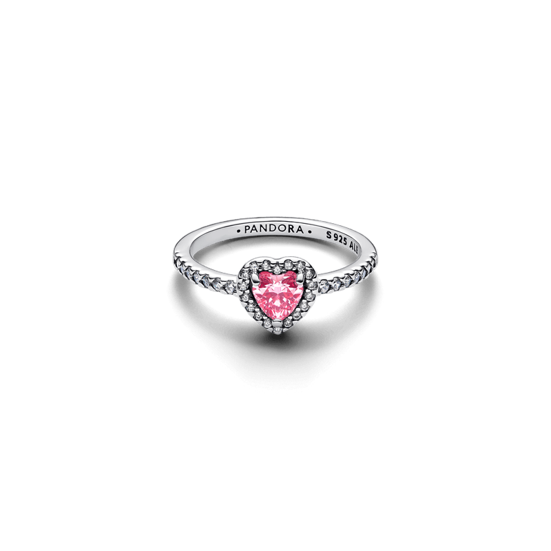 Anillo Corazón Rosa Elevado