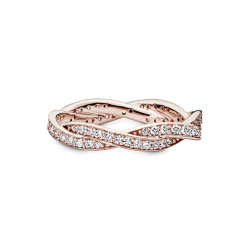Anillo Giro Del Destino Cz Clara Recubrimiento en Oro Rosa de 14k