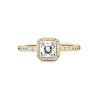 Anillo Oro 14K cuadrado con halo brillante